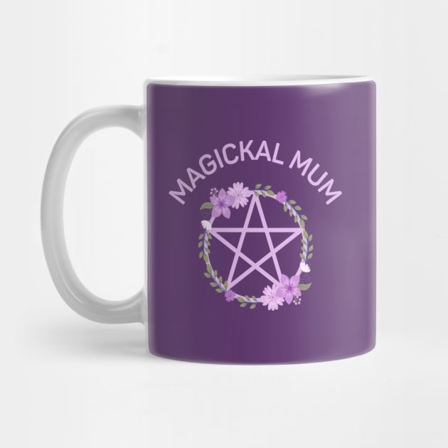 Magickal Mum Purple Lilac Floral Pentacle Cheeky Witch® by Cheeky Witch